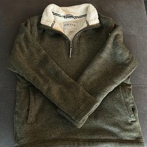 1/4 zip men’s sweater. Very soft and warm.